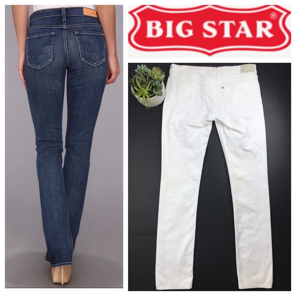 Big Star Denim - Big Star White Mia Low Rise Boot Cut Jeans Size 30